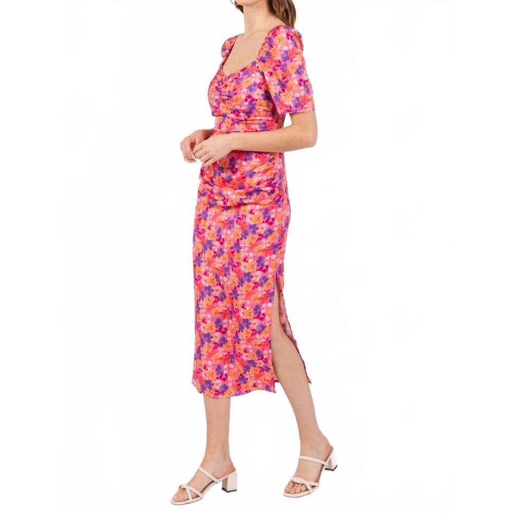 FORE Rio Midi Sheath Dress In Pink Multi Floral Womens Size S *EUC - Picture 5 of 12